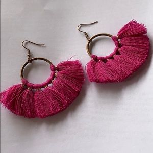 Fuchsia Tassel Earrings